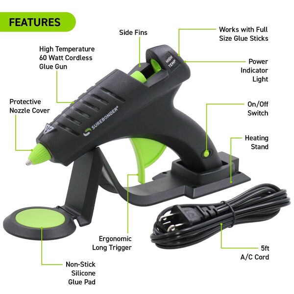 Surebonder Surebonder 60 W High Temperature Cordless Glue Gun 120 V - CL-800FW-N