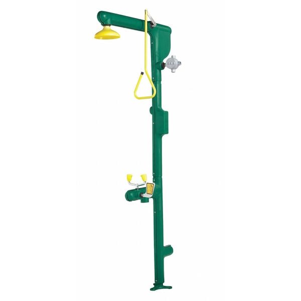 Speakman Heat Traced Emergency Shower Combination, Floor Mount, Galvanized Steel Pipe, 94.0 H, No Bowl Bowl - SE-7000