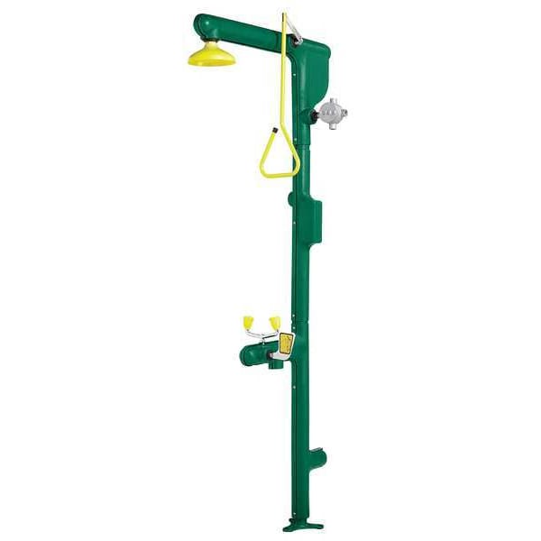 Speakman Heat Traced Emergency Shower Combination, Floor Mount, Galvanized Steel Pipe, 94.0 H, No Bowl Bowl - SE-7000