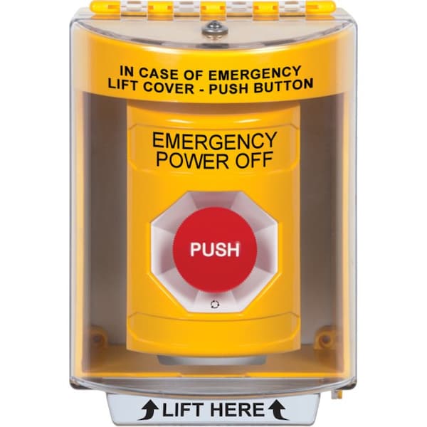 Tecnología de Seguridad Internacional Botón de Apagado de Emergencia de Energía, 2-7/8" D - SS2271PO-EN