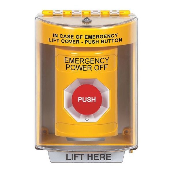 Tecnología de Seguridad Internacional Botón de Apagado de Emergencia de Energía, 2-7/8" D - SS2271PO-EN