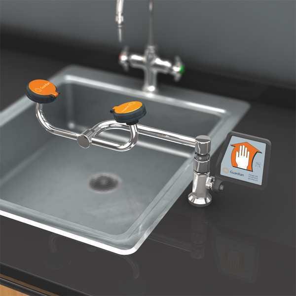 Guardian Equipment Plumbed Eyewash, Counter Mount, Plumbed, 8 1/4 in H., 17 5/12 in W - G1775