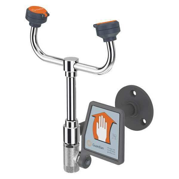Guardian Equipment Plumbed Eyewash, Wall Mount, Plumbed, 13 2/3 in H., 6 1/2 in W - G1819