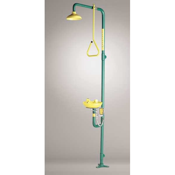 Speakman Emergency Shower Combination, Floor Mount, Stainless Steel Pipe, 93.75 H, Stainless Steel Bowl - SE-626