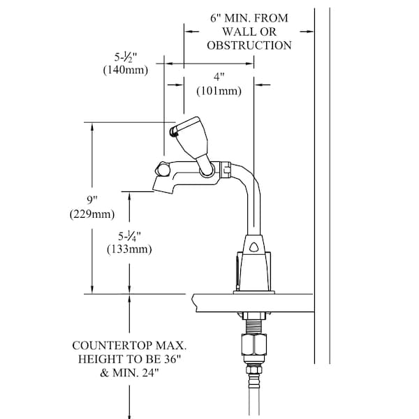 Speakman Batt. Op. Sensor Eyewash Faucet W/ Under-counter Mixing Valve - SEF-1812