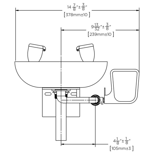 Speakman Eyewash Station, Wall Mounted, 11.25 H., 14.87 W - SE-580-PT