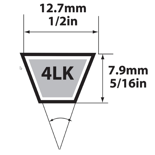 Mbl Mitsuboshi Super KB Standard V-Belt 0.5 in. W X 52 in. L For Riding Mowers - 4LK520A