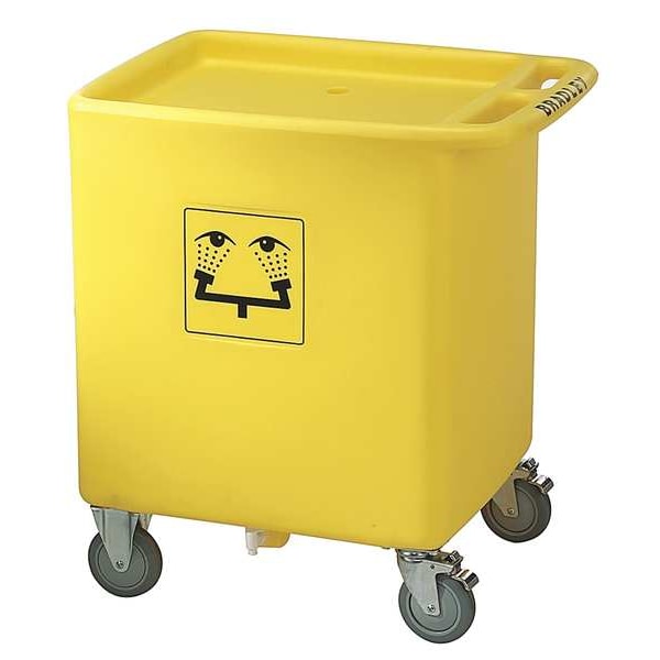 Bradley Eyewash Station Waste Container, Polyethylene, Yellow, For Use With, Eyewash Station - S19-399