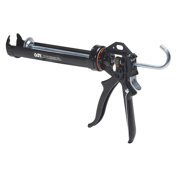 Cox Caulk Gun, 10 oz Container Size, Steel, 18:01, Revolving Half Barrel Frame - 41004-XT