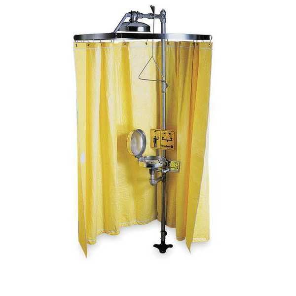 Bradley Privacy Curtain, Vinyl, Yellow, For Use With, Shower with Eyewash - S19-330