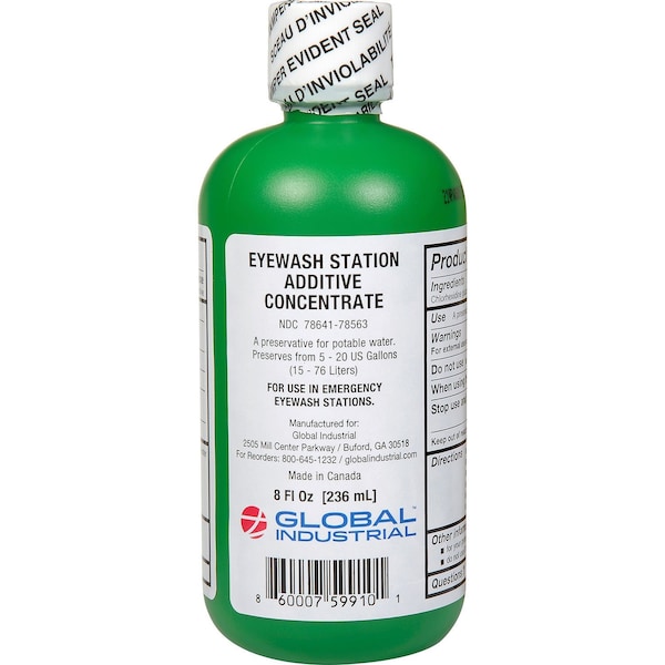 Global Industrial Emergency Eyewash Preservative, 8 Oz., 1 Bottle - 708563