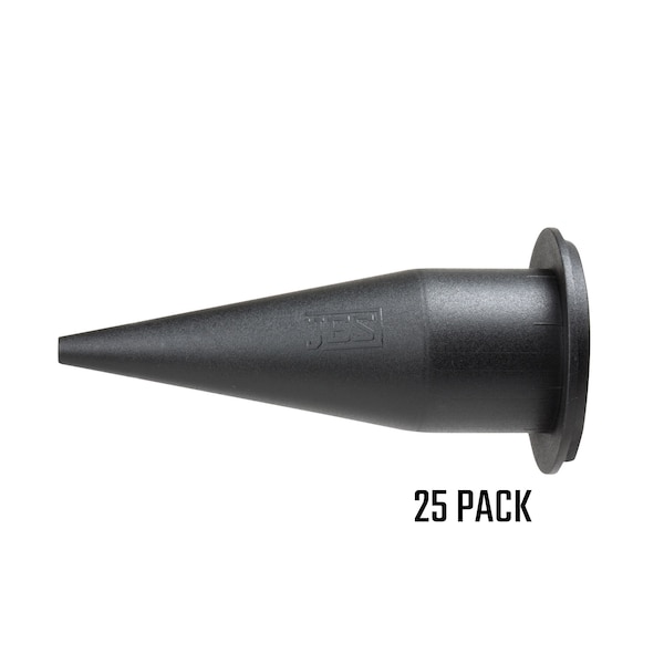 Jes Innovations Cone Nozzle for Sausage and Bulk Caulk Guns, 25-pk - SD-BCNOZZLE-25PK