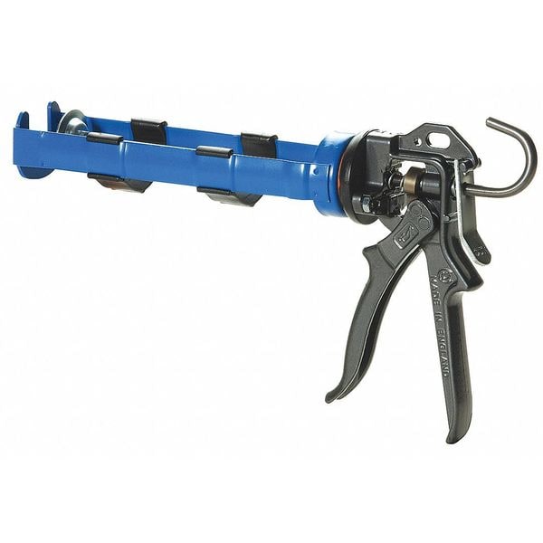 Cox Caulk Gun, 10 oz Container Size, Steel, 26:01:00, Revolving Half Barrel Frame - 41004-2T