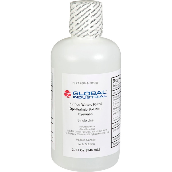 Global Industrial Emergency Eyewash, 32 Oz., 1 Bottle - 708568