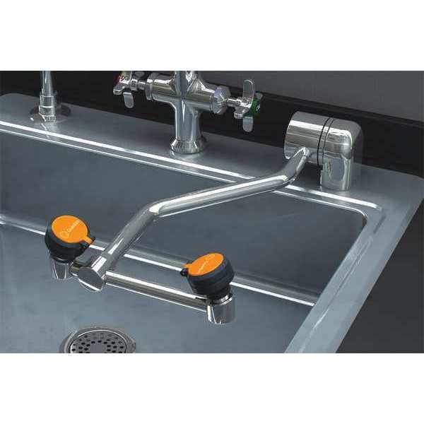 Guardian Equipment Plumbed Eyewash, Counter Mount, Plumbed, 14 in H., 6 1/2 in W - GBF1849LH-R