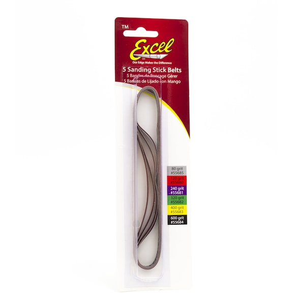 Excel Blades Sanding Stick Belts No 400 Grit Replacement Sanding Belt 5pcs, 6pk - 55683