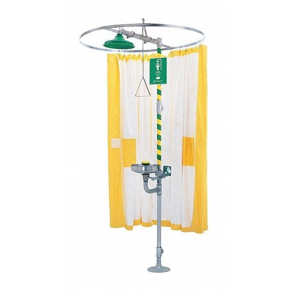 Haws Shower Curtain, Tyvek, Yellow, For Use With, Shower, Shower with Eyewash - 9037