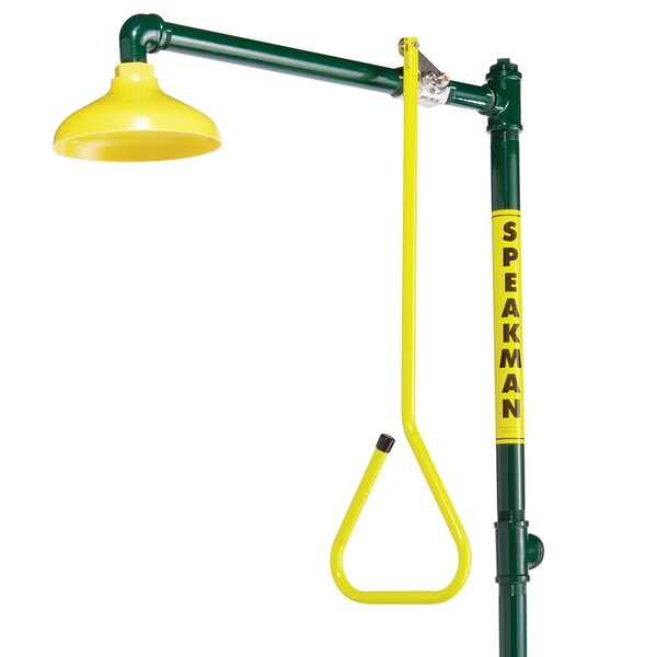 Speakman Emergency Shower Combination, 93.75 H, Stainless Steel Bowl, Green - SE-603
