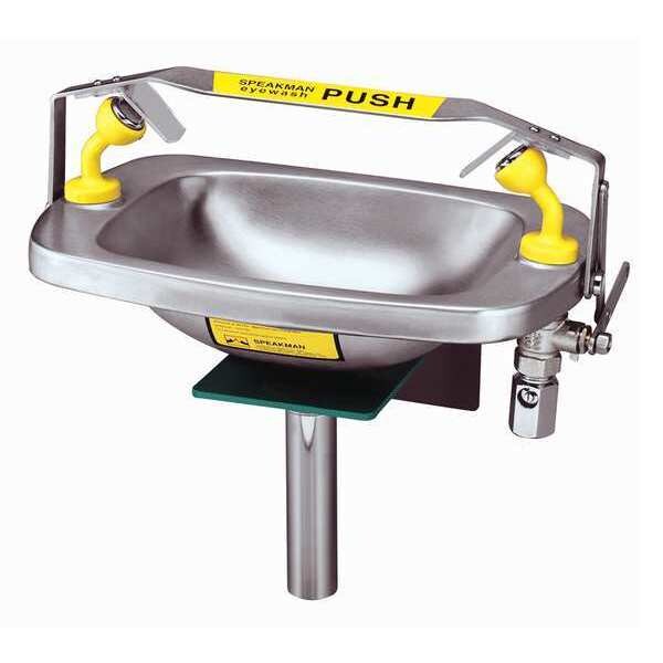 Speakman Plumbed Eyewash, Counter Mount, Plumbed, 12 1/6 in H., 14 in W - SE-505