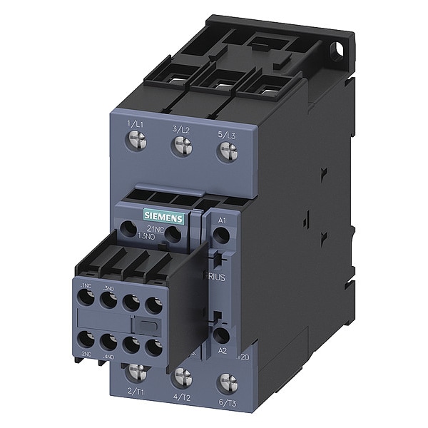 Contacto de potencia Siemens, 3 polos, 110/120V CA, 50 A - 3RT20361AK64