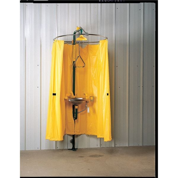 Zoro Select Privacy Curtain, Vinyl, White, For Use With, Shower with Eyewash - 21075