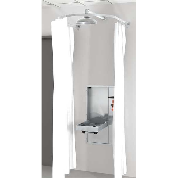 Guardian Equipment Privacy Curtain, Nylon, White, For Use With, Recessed Shower, Recessed Shower with Eyewash - AP250-065
