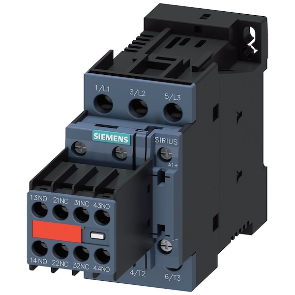 Contacto magnético IEC de Siemens, 3 polos, 24 V CC, 12 A, Reversión: No - 3RT20241BB443MA0