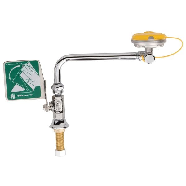 Haws Plumbed Eyewash, Counter Mount, Plumbed, 10 in H., 17 in W - 7612LH