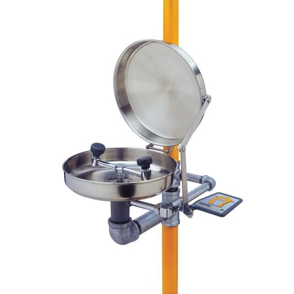 Guardian Equipment Shower with Eyewash, Floor Mount, Galvanized Steel Pipe, 94 3/4 in H, Stainless Steel Bowl, Orange - G1902BC-SSH