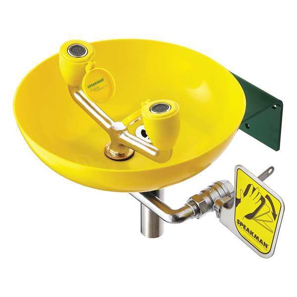 Speakman Eye/Face Wash Station, Wall Mount, Wall Mounted, 11.5 H., 14.875 W - SE-490