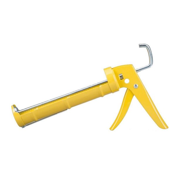 Gizmo 273644 10 oz Ratchet Rod 10-1 Ratio Caulk Gun  Yellow - GI3574715