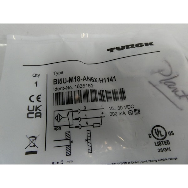 SENSOR DE PROXIMIDAD DE 10-30V-DC - 1635150 BI5U-M18-AN6X-H1141