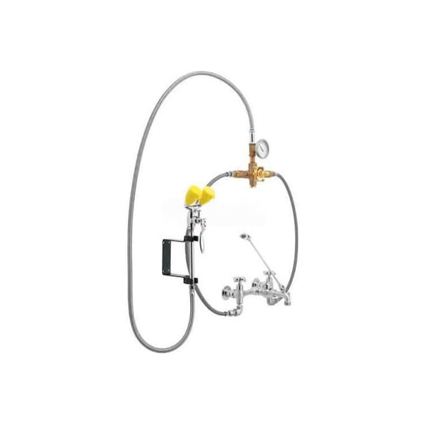 Speakman Speakman Eyesaver Service Sink Faucet with Thermostatic Mixing Valve, SEF-9000-TW, Chrome & Yellow - SEF-9000-TW