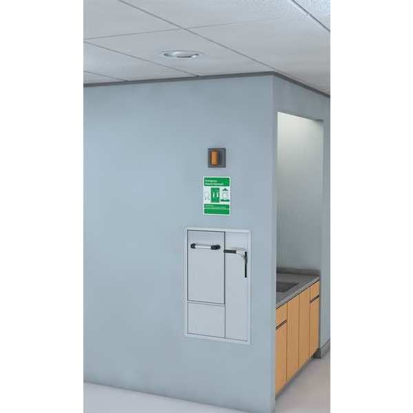 Guardian Equipment Shower with Eyewash, Ceiling (Shower), Wall (Eyewash) Mount, Stainless Steel Pipe, 33 in H, Silver - GBF2160