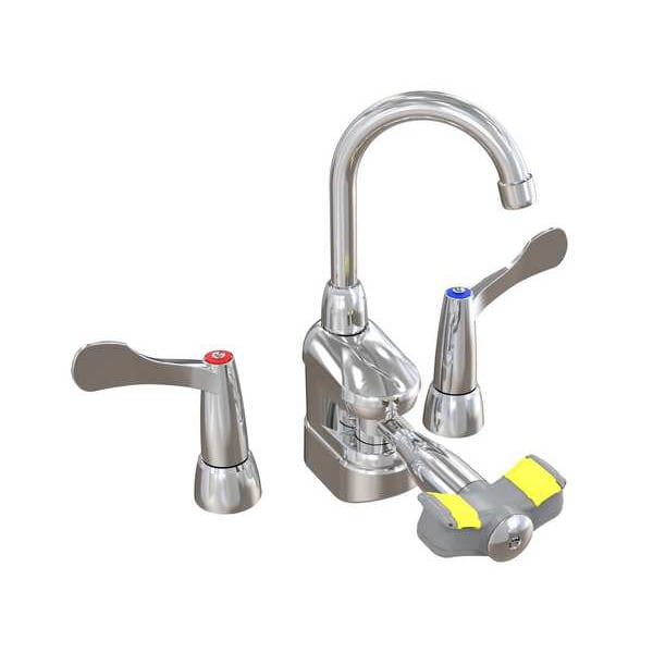 Bradley Plumbed Eyewash, Brass, Silver, For Use With, Emergency Eyewash - S19-500W