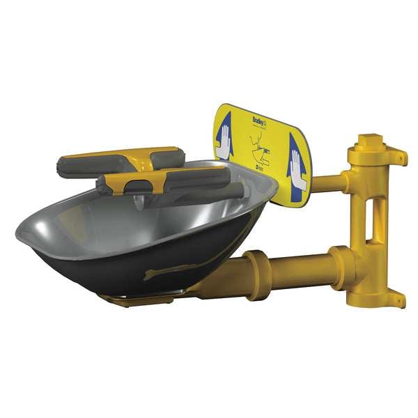 Bradley Plumbed Eyewash, Wall Mount, Plumbed, 14 2/3 in H., 15 1/2 in W - S19224T