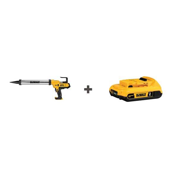 Dewalt Caulk Gun Kit, Yellow, 20 oz Capacity, 20V DC - DCE580B/DCB240
