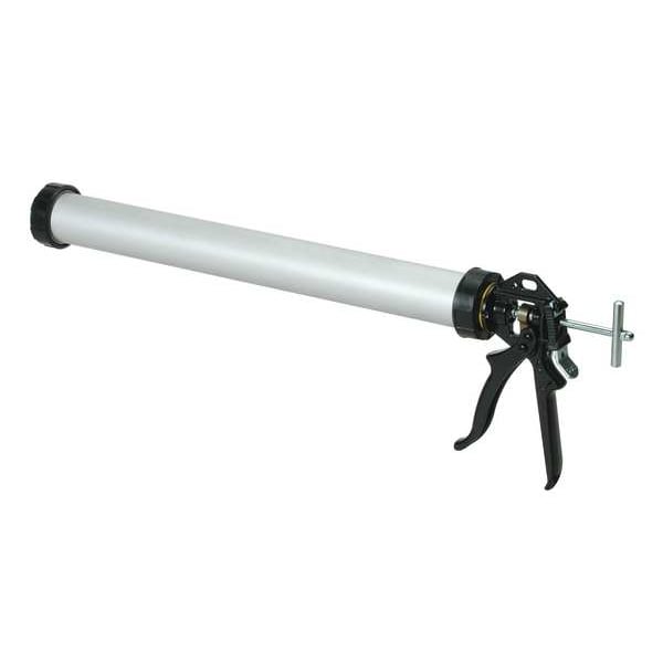 Cox Caulk Gun, 34 oz Container Size, Aluminum, 12:01, Full Barrel Frame, Black/Silver - 51002-1000/2SC
