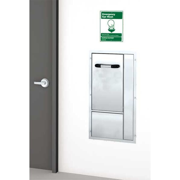 Guardian Equipment Plumbed Eyewash, Wall Mount, Plumbed, 33 in H., 17 3/4 in W - GBF1735DP