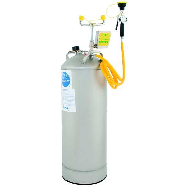 Bradley Portable Eyewash, Pressurized, 15 gal Tank Capacity, Portable, 34 in H., 12 in W - S19-788