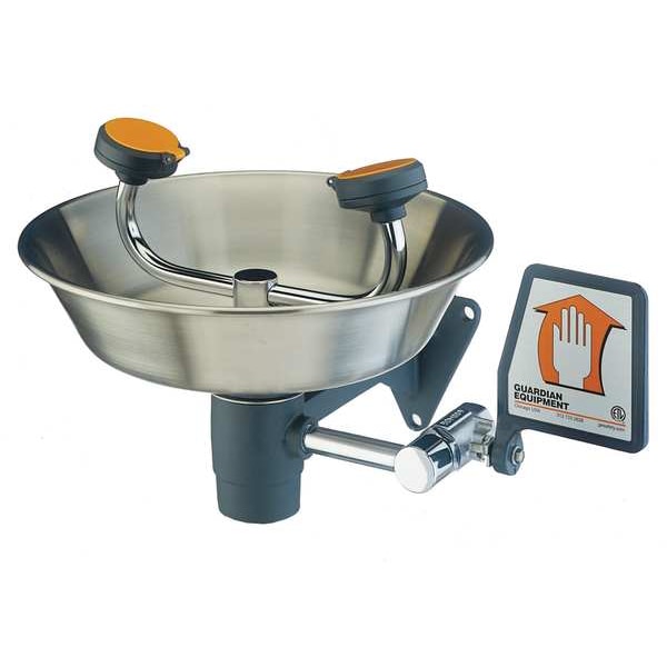 Guardian Equipment Plumbed Eyewash, Wall Mount, Plumbed, 6 11/12 in H., 15 2/3 in W - G1750