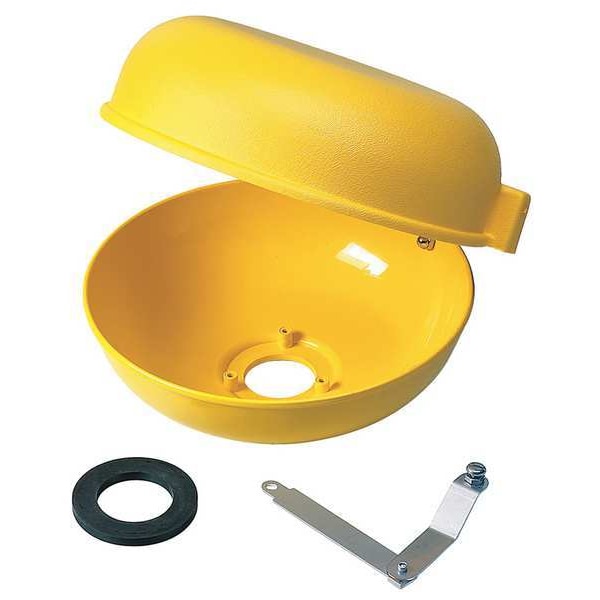Bradley Retrofit Dust Cover w/Bowl, Plastic, Yellow, For Use With, Mfr. No. S19-210, S19-220 and S19-220FW - S45-1964