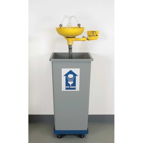 Bradley Retrofit Dust Cover w/Bowl, Plastic, Yellow, For Use With, Mfr. No. S19-210, S19-220 and S19-220FW - S45-1964