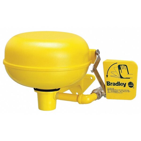 Bradley Retrofit Dust Cover w/Bowl, Plastic, Yellow, For Use With, Mfr. No. S19-210, S19-220 and S19-220FW - S45-1964