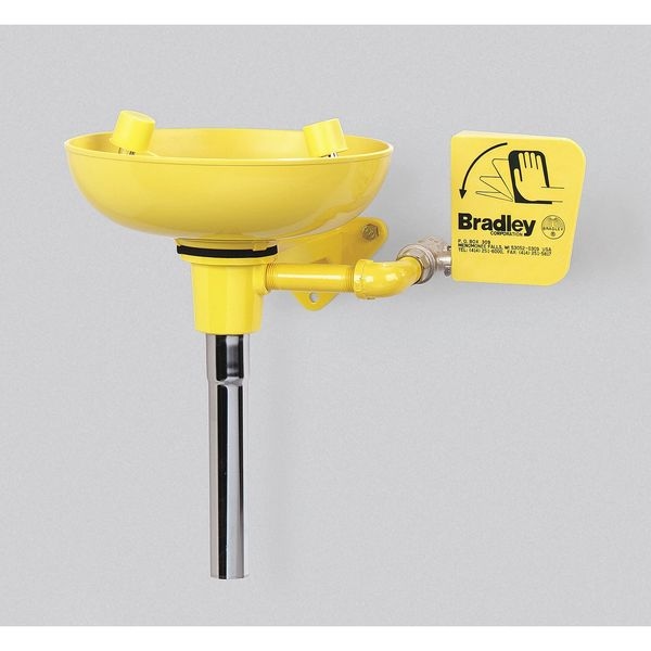 Bradley Retrofit Dust Cover w/Bowl, Plastic, Yellow, For Use With, Mfr. No. S19-210, S19-220 and S19-220FW - S45-1964