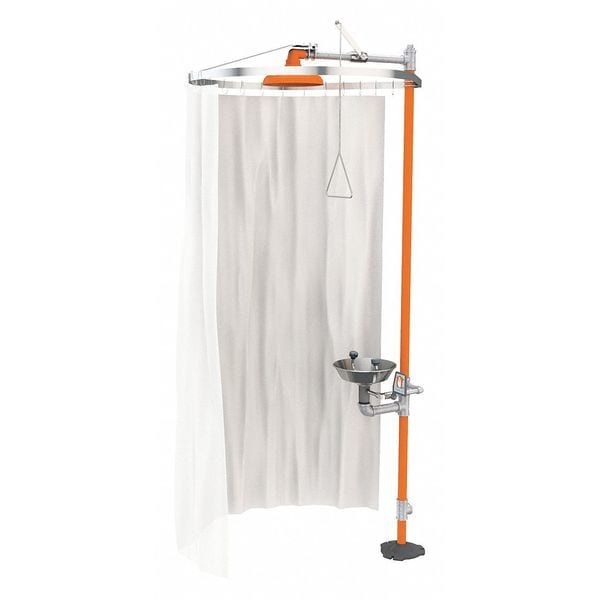 Guardian Equipment Privacy Curtain, Polyester, White, For Use With, Shower with Eyewash, Shower - AP250-015