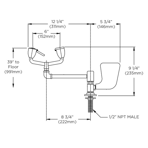 Speakman SE-572-ILS Counter Mounted Laboratory Eyewash W/ In-line Strainer - SE-572-ILS