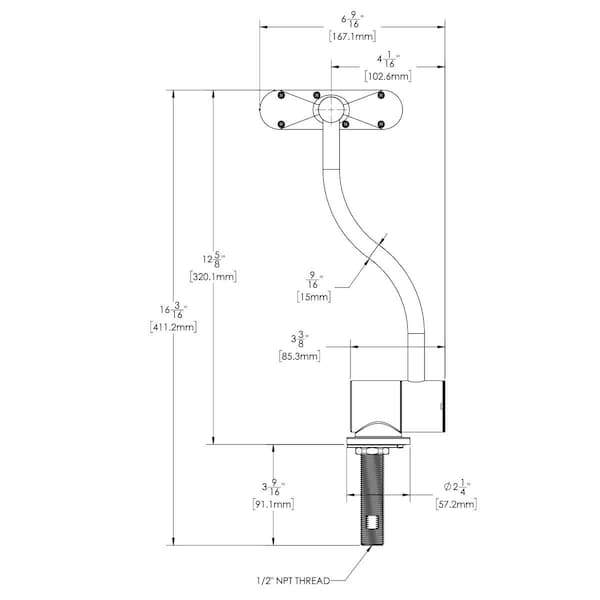 Speakman Eyewash Station, Counter Mounted, 13.69 H., 3.34 W - SE-573-SD