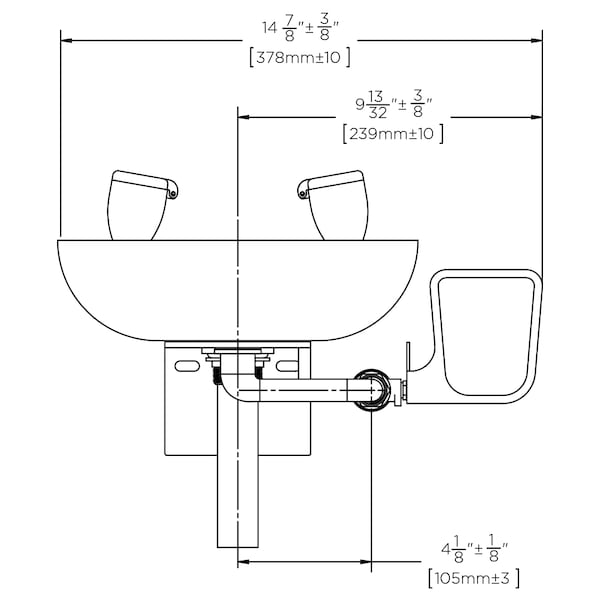 Speakman Eyewash Station, Wall Mounted, 11.25 H., 14.87 W - SE-580-ILS-PT