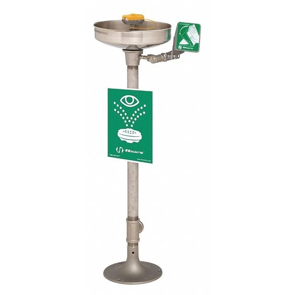 Haws Plumbed Eyewash, Floor Mount, Plumbed, 40 in H., 15 in W - 7777